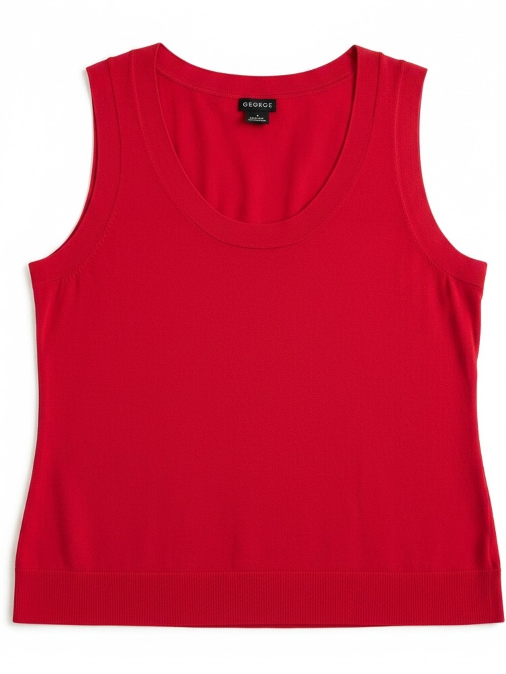 VINTAGE Y2K GEORGE SCOOP NECK KNIT TANK TOP RED SIZE XL 16 TO 18